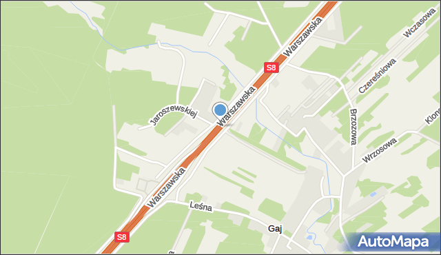 Gaj gmina Zabrodzie, Warszawska, mapa Gaj gmina Zabrodzie