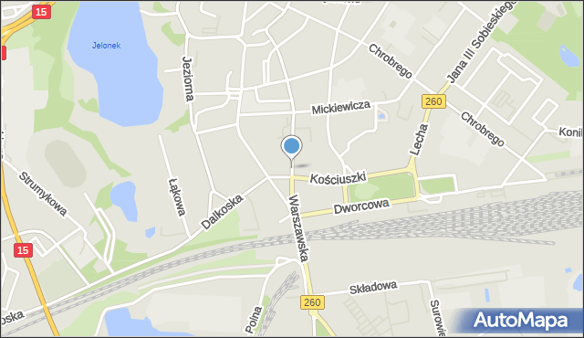 Gniezno, Warszawska, mapa Gniezna