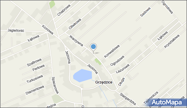 Grzędzice, Warzywna, mapa Grzędzice