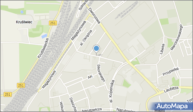 Inowrocław, Wawrzyniaka Piotra, ks., mapa Inowrocławia