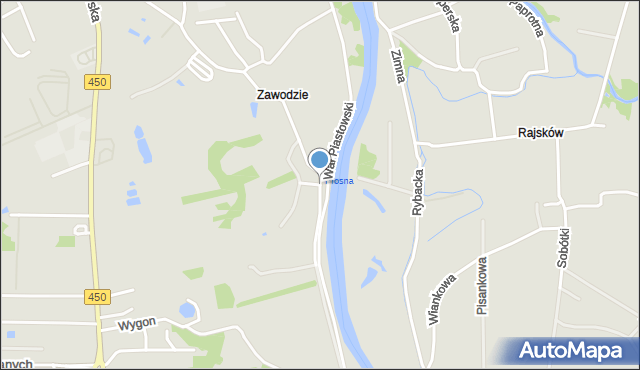 Kalisz, Wał Piastowski, mapa Kalisza