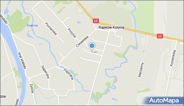 Kalisz, Wapienna, mapa Kalisza