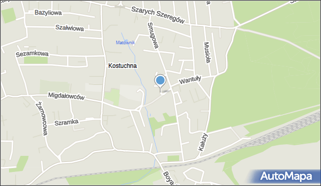 Katowice, Wantuły Jana, mapa Katowic