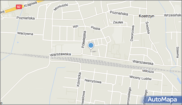 Kostrzyn powiat poznański, Warmińska, mapa Kostrzyn powiat poznański