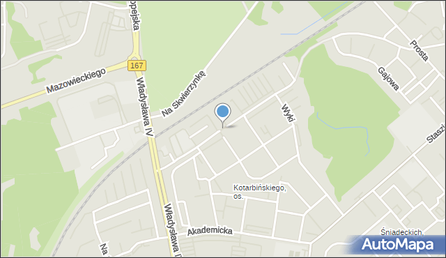 Koszalin, Wąwozowa, mapa Koszalina