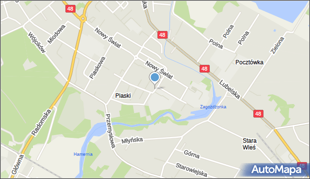 Kozienice, Waryńskiego Ludwika, mapa Kozienice