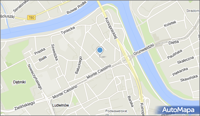 Kraków, Wasilewskiego Edmunda, mapa Krakowa