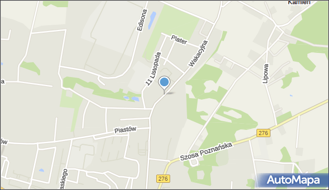 Krosno Odrzańskie, Wakacyjna, mapa Krosno Odrzańskie