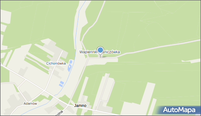 Kruszyna powiat częstochowski, Wapiennik, mapa Kruszyna powiat częstochowski