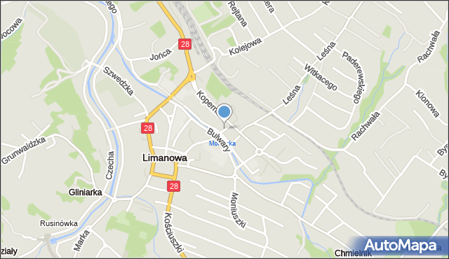 Limanowa, Wąska, mapa Limanowa