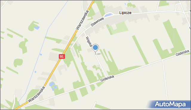 Lipicze gmina Kłomnice, Wąska, mapa Lipicze gmina Kłomnice