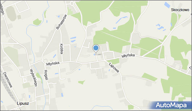 Lipusz, Wąska, mapa Lipusz