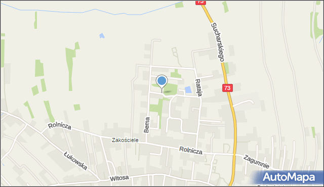 Lisia Góra powiat tarnowski, Warzywna, mapa Lisia Góra powiat tarnowski