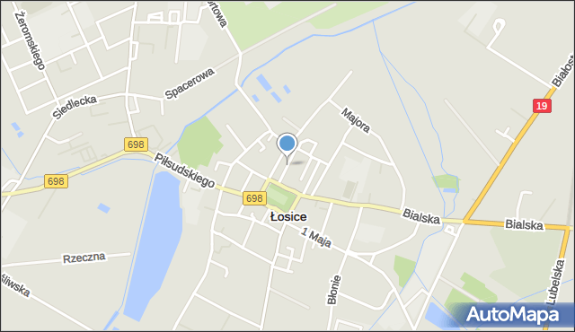 Łosice, Wąska, mapa Łosice