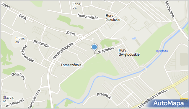 Lublin, Wapienna, mapa Lublina