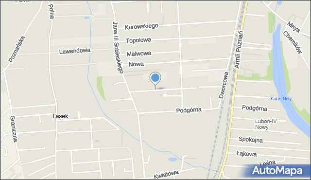 Luboń powiat poznański, Wąska, mapa Luboń powiat poznański