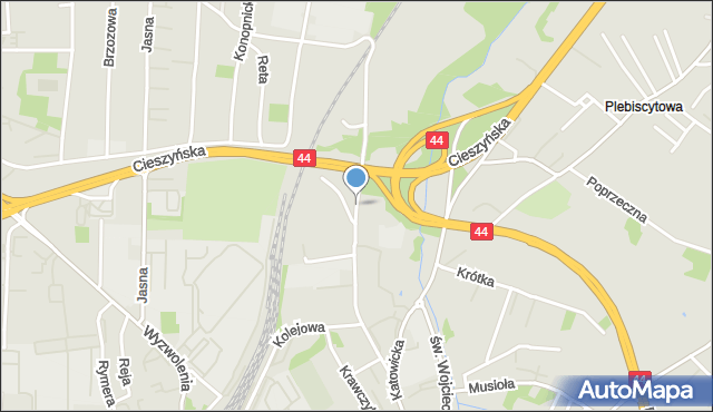 Mikołów, Waryńskiego Ludwika, mapa Mikołów