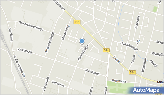 Mława, Waryńskiego Ludwika, mapa Mława