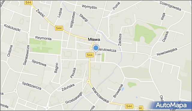 Mława, Wąska, mapa Mława