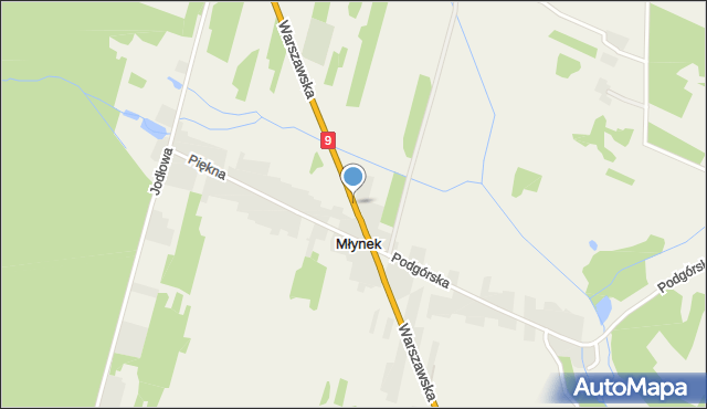 Młynek gmina Brody, Warszawska, mapa Młynek gmina Brody