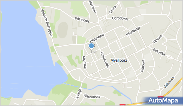 Myślibórz, Warszawska, mapa Myślibórz
