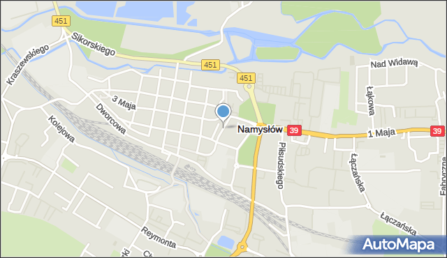 Namysłów, Wały Jana III, mapa Namysłów