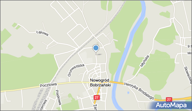 Nowogród Bobrzański, Warzywna, mapa Nowogród Bobrzański