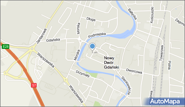 Nowy Dwór Gdański, Wąska, mapa Nowy Dwór Gdański