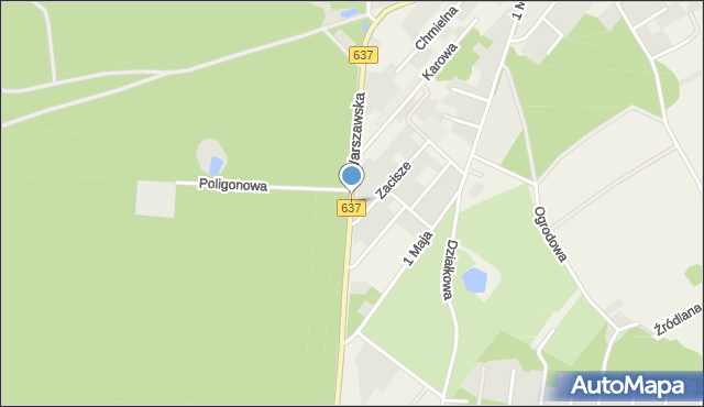 Okuniew, Warszawska, mapa Okuniew