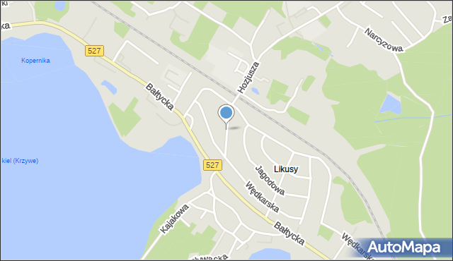 Olsztyn, Wakacyjna, mapa Olsztyna