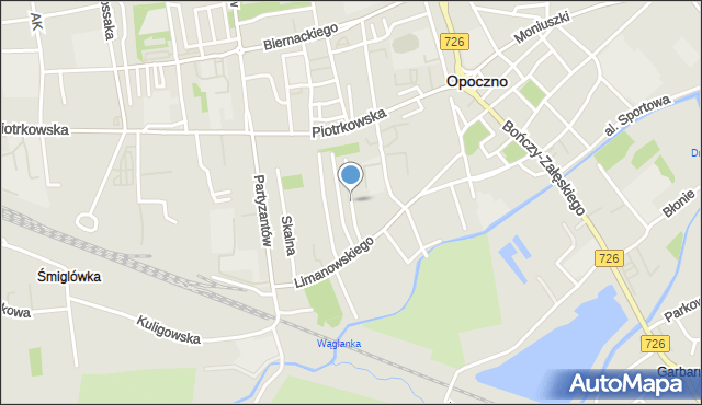 Opoczno, Wapienna, mapa Opoczno