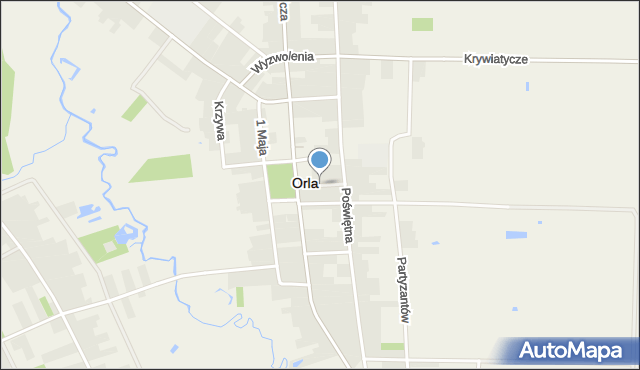 Orla powiat bielski, Wąska, mapa Orla powiat bielski