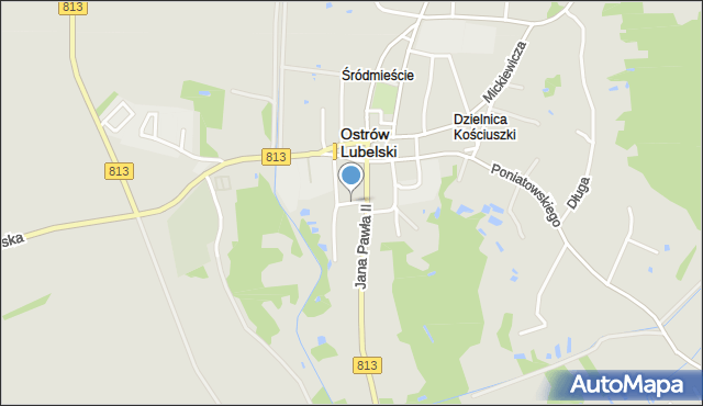 Ostrów Lubelski, Wąska, mapa Ostrów Lubelski