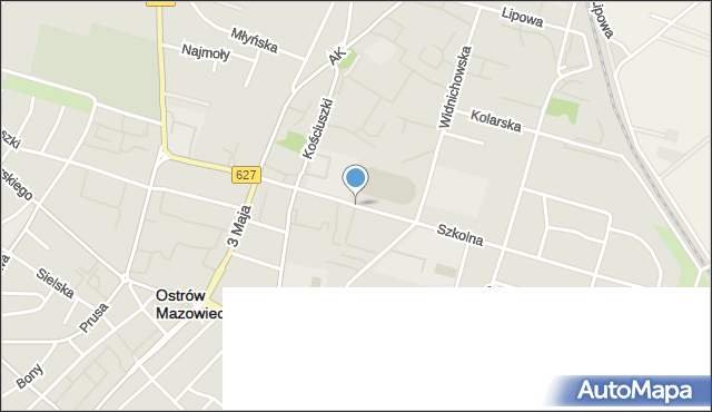 Ostrów Mazowiecka, Warchalskiego Kazimierza, mapa Ostrów Mazowiecka