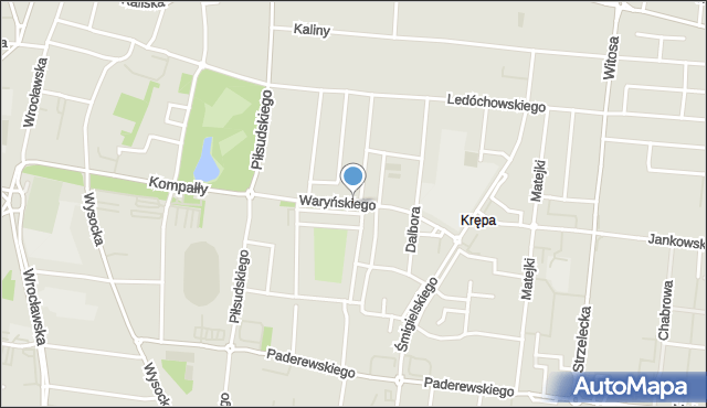 Ostrów Wielkopolski, Waryńskiego Ludwika, mapa Ostrów Wielkopolski