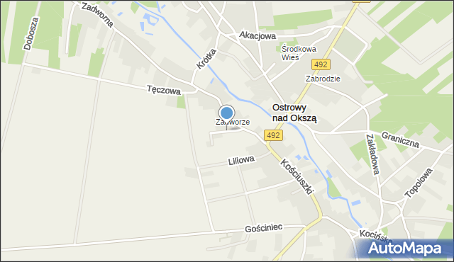 Ostrowy nad Okszą, Wąska, mapa Ostrowy nad Okszą