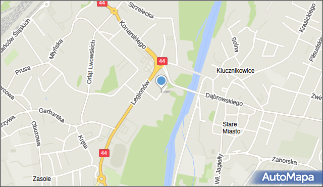 Oświęcim, Wałowa, mapa Oświęcimia