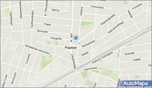Piastów powiat pruszkowski, Warszawska, mapa Piastów powiat pruszkowski