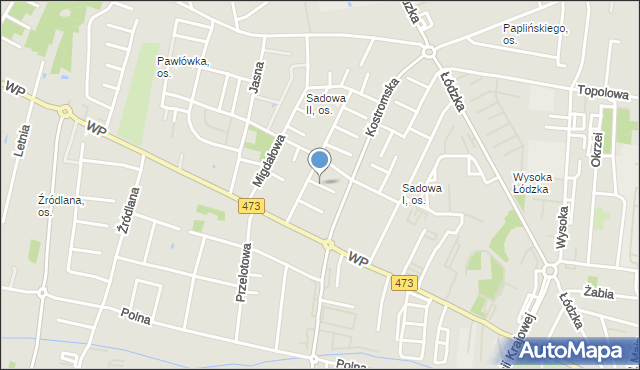 Piotrków Trybunalski, Warzywna, mapa Piotrków Trybunalski