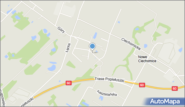 Płock, Wakacyjna, mapa Płock