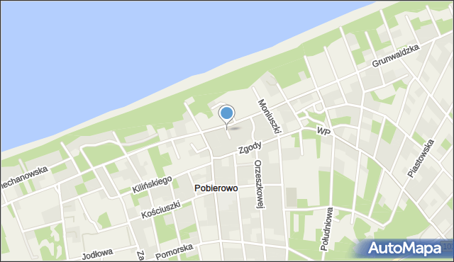 Pobierowo, Wakacyjna, mapa Pobierowo