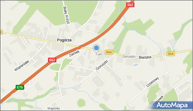 Pogórze gmina Skoczów, Wąska, mapa Pogórze gmina Skoczów