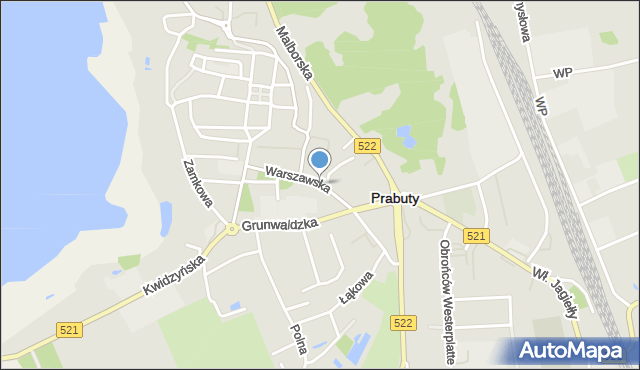 Prabuty powiat kwidzyński, Warszawska, mapa Prabuty powiat kwidzyński