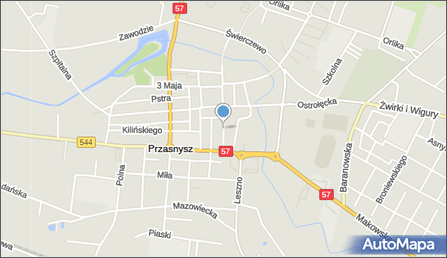Przasnysz, Warszawska, mapa Przasnysz