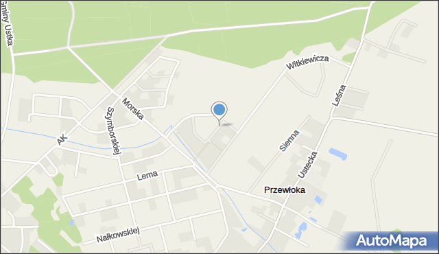 Przewłoka gmina Ustka, Wakacyjna, mapa Przewłoka gmina Ustka