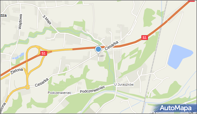 Przybędza, Wapienna, mapa Przybędza