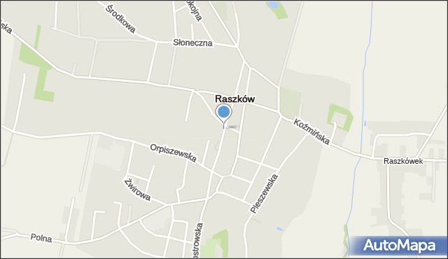 Raszków powiat ostrowski, Wałowa, mapa Raszków powiat ostrowski