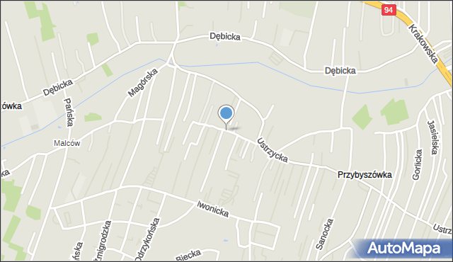 Rzeszów, Wadowicka, mapa Rzeszów