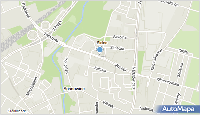 Sosnowiec, Wawel, mapa Sosnowca