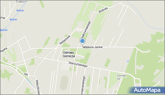 Sosnowiec, Waltera-Janke Zygmunta, gen., mapa Sosnowca